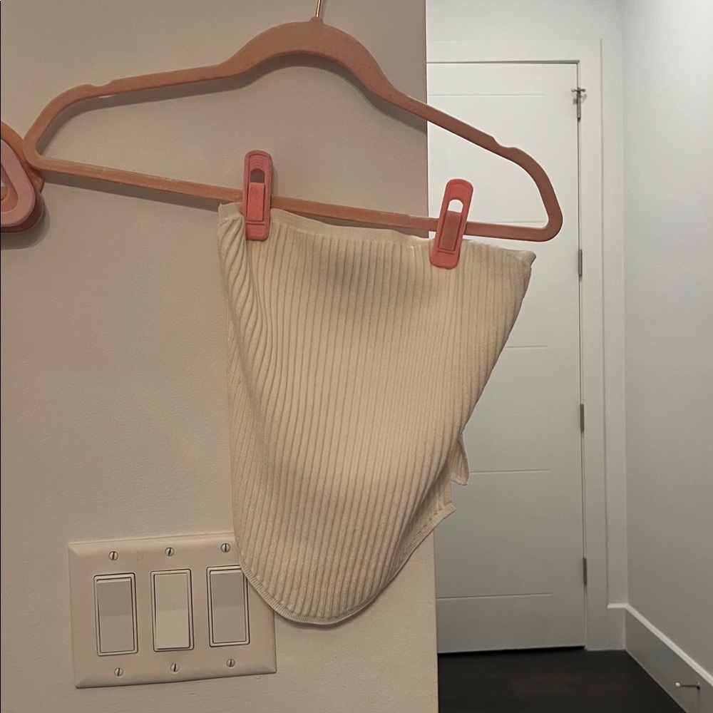 Ribbed white knit Tube Top